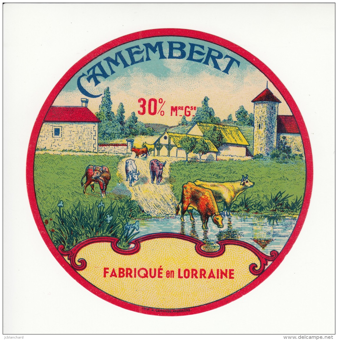 Etiquette De Fromage Camembert Fabriqué En Lorraine. - Fromage