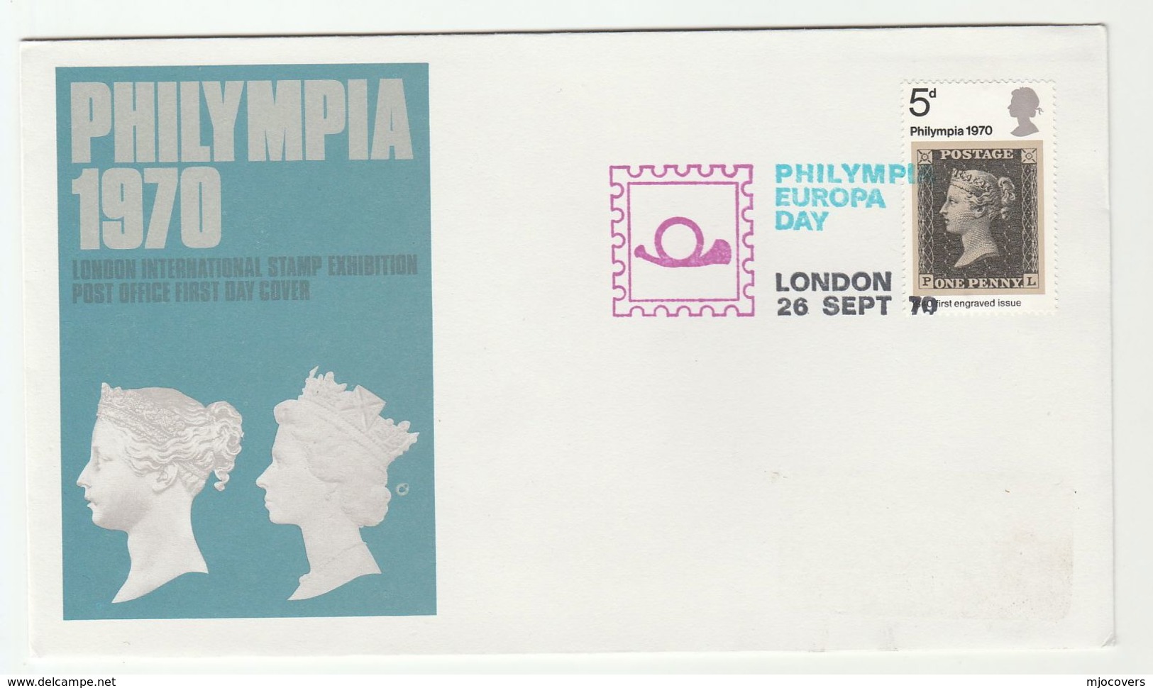 1970 GB PHILYMPIA  'EUROPA DAY' Event COVER PENNY BLACK Stamps On Stamp Philatelic Exhibition - European Ideas