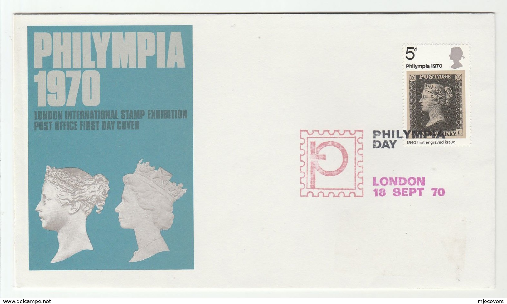 1970 GB PHILYMPIA  'PHILYMPIA DAY ' Event COVER PENNY BLACK Stamps On Stamp Philatelic Exhibition Fdc - Stamps On Stamps