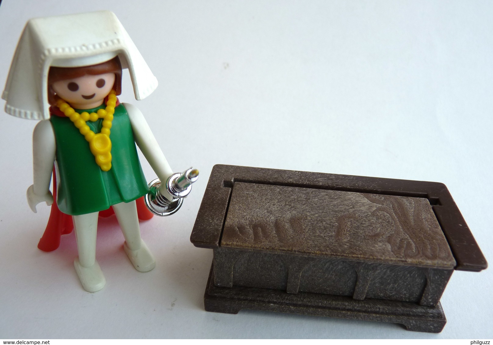 RARE PLAYMOBIL KLICKY 3376 FEMME Médiévale Avec Un Coffre En Loose 1977-79-80 - Playmobil