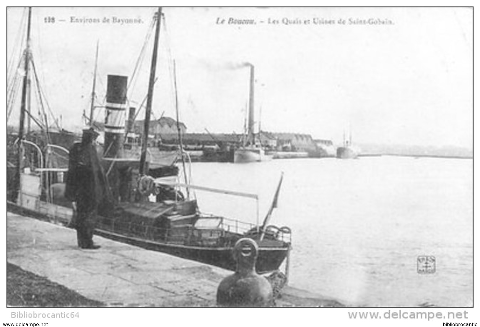 D64  - ENVIRONS DE BAYONNE -  LE BOUCAU < LES QUAIS ET USINES SAINT-GOBAIN - Boucau