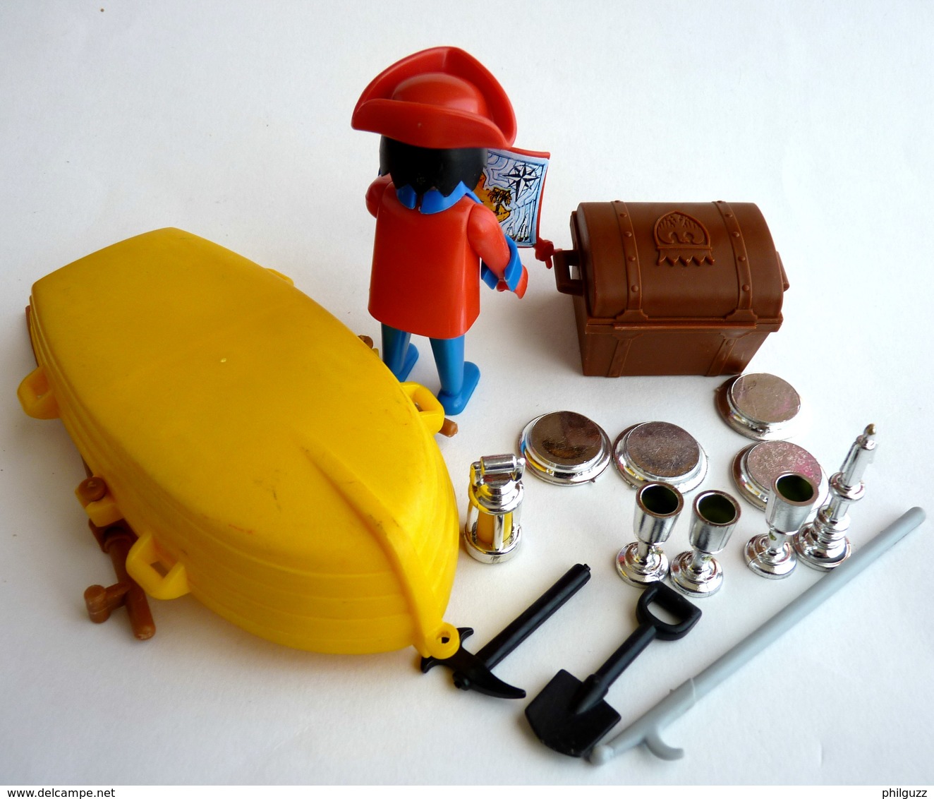 RARE PLAYMOBIL KLICKY EQUIVALENCE DE  BOITE 3570 Barque Au Trésor 1979-80 à 1984-85 EN LOOSE - Playmobil