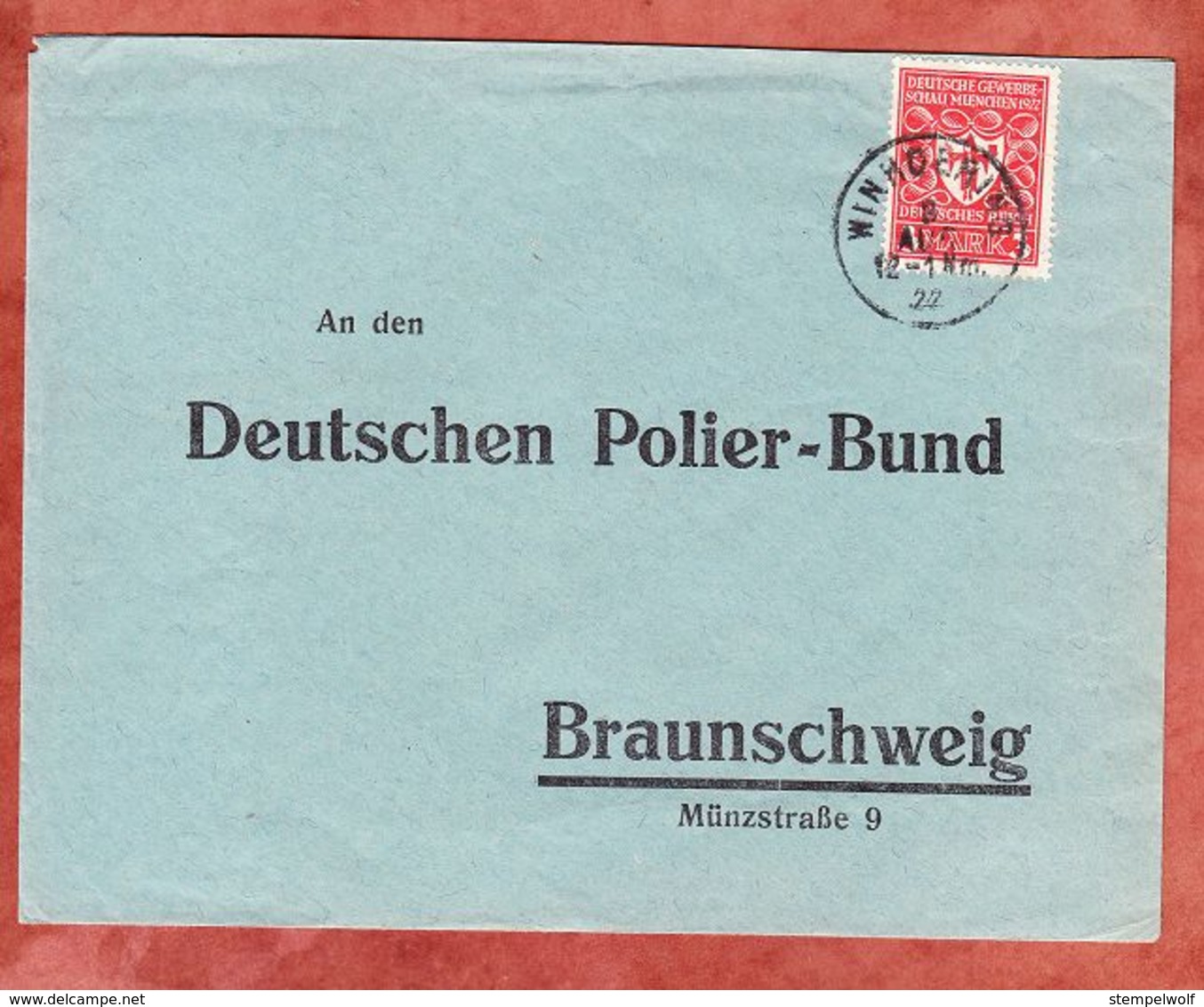 Brief, EF Gewerbeschau, Winhoering Nach Braunschweig 1922 (52944) - Covers & Documents