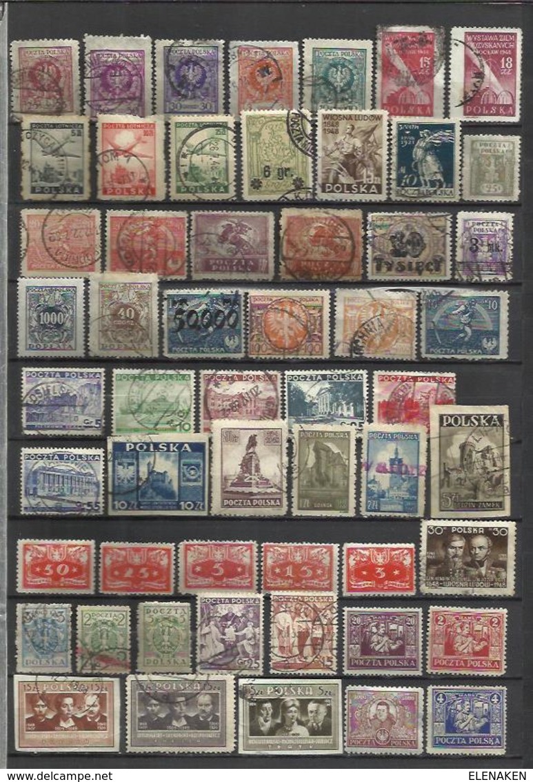 G419-LOTE SELLOS ANTIGUOS POLONIA,CLASICOS,SIN TASAR,SIN REPETIDOS,IMAGEN REAL. POLAND OLD STAMPS LOT, CLASSIC, - Collections