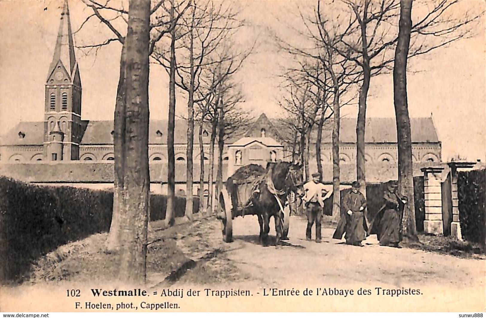 Westmalle - Abdij Der Trappisten - L'Entrée De L'Abbaye Des Trappistes (animation, Attelage, F. Hoelen) - Malle