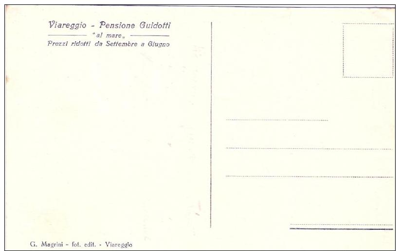 1930ca.- Cartolina "Viareggio-pensione Guidotti,via Zanardelli"non Viaggiata - Viareggio