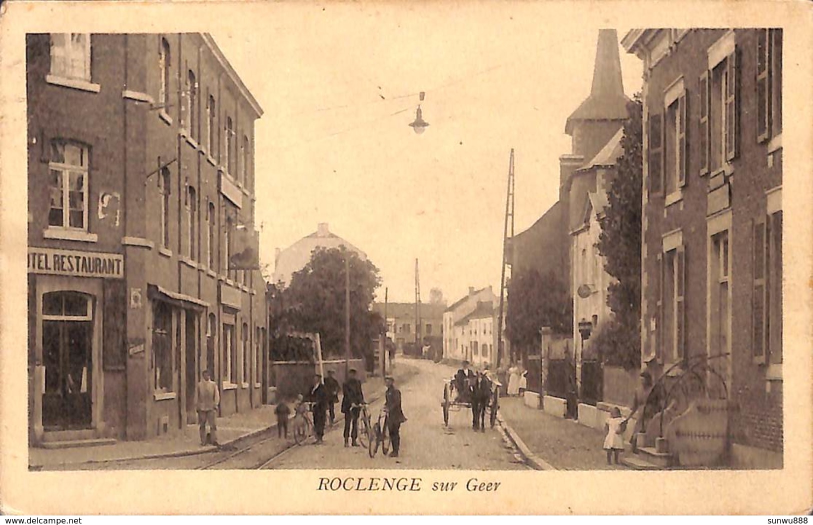 Roclenge Sur Geer - Belle Animation, Edit Henri Kaquet, 1925, Delhaize, Attelage... - Bassenge