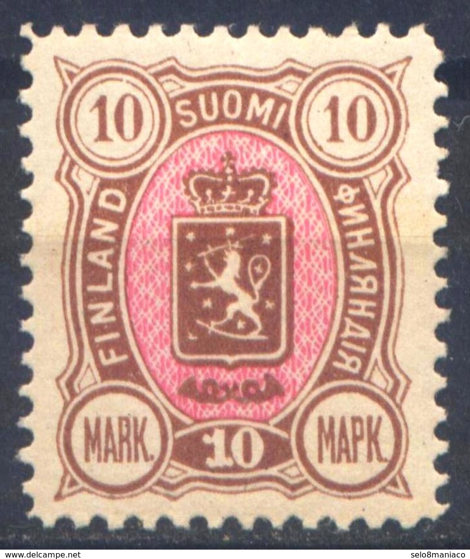 C2693-Finland-Definitive 10mk, Brown And Rose, Sc 45, MNH-1890 - Unused Stamps