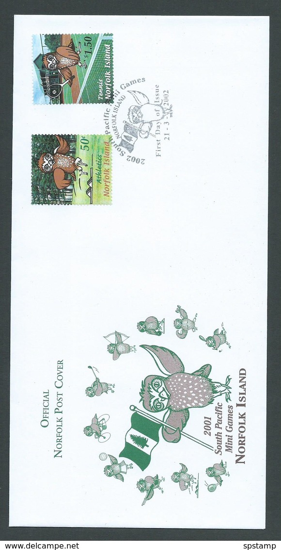 Norfolk Island 2002 Mini South Pacific Games Set 2 On Official FDC - Norfolk Island