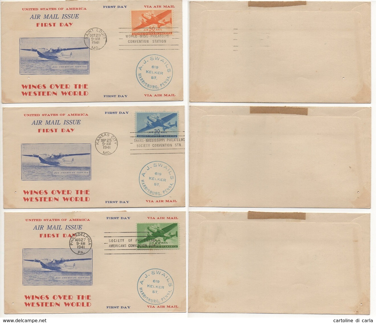 AIR MAIL ISSUE LETTERS FIRST DAY U.S.A. #12 - Other & Unclassified