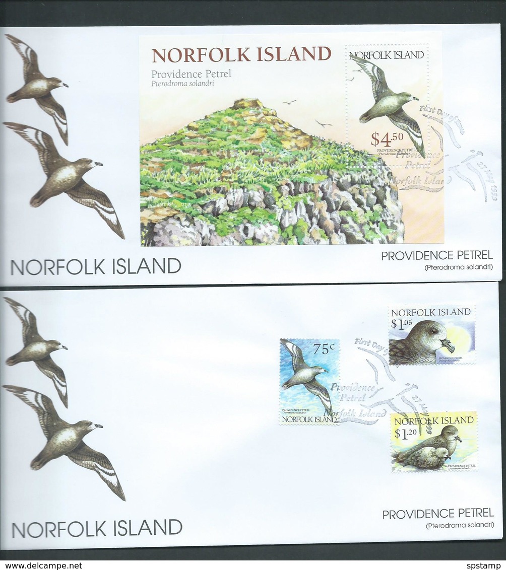 Norfolk Island 2000 Providence Petrel Set 3 & Miniature Sheet On 2 Official FDC - Norfolk Island