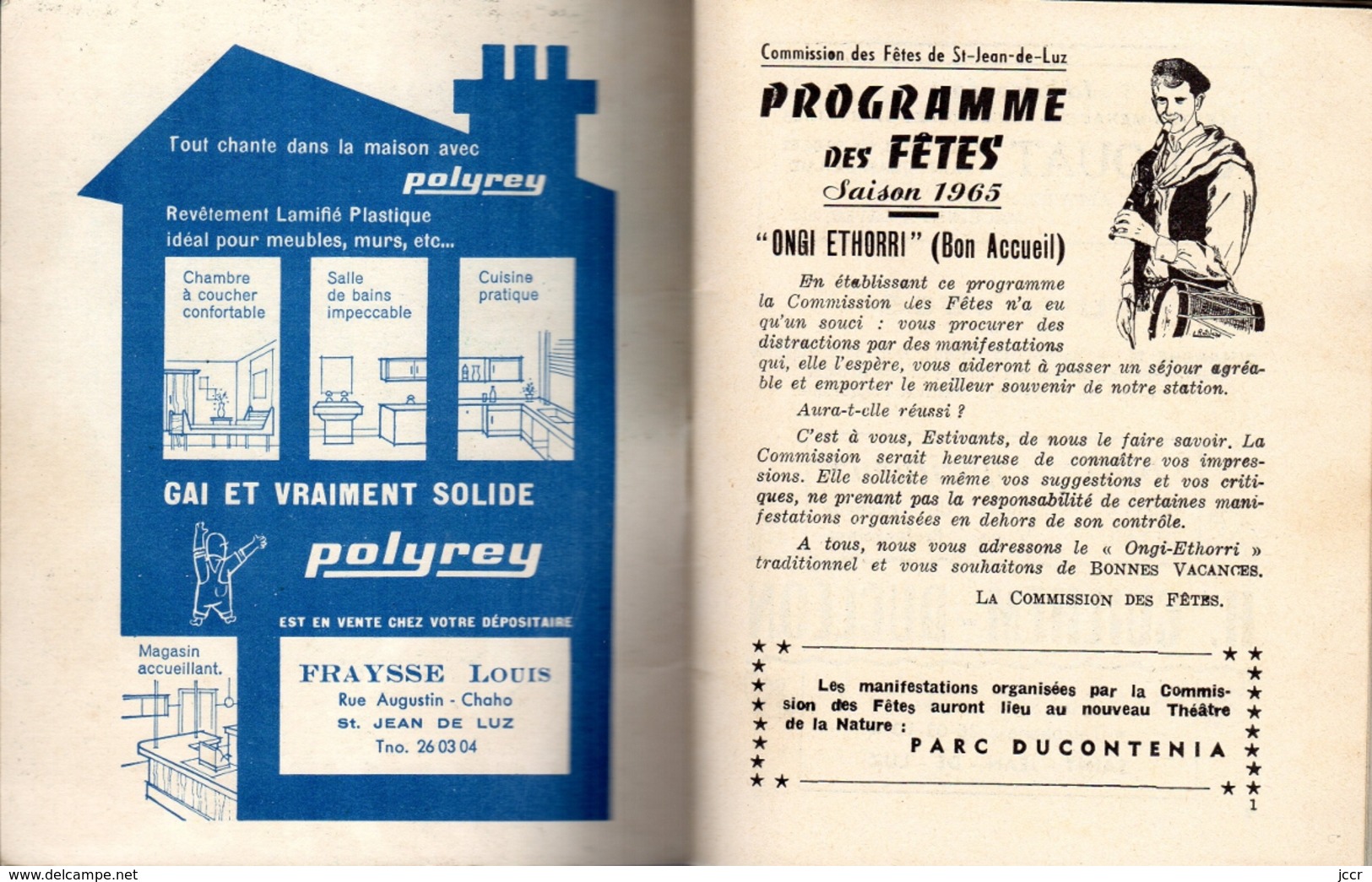 St Jean De Luz En Fêtes - Programme Des Fêtes - Saison 1965 - Programma's