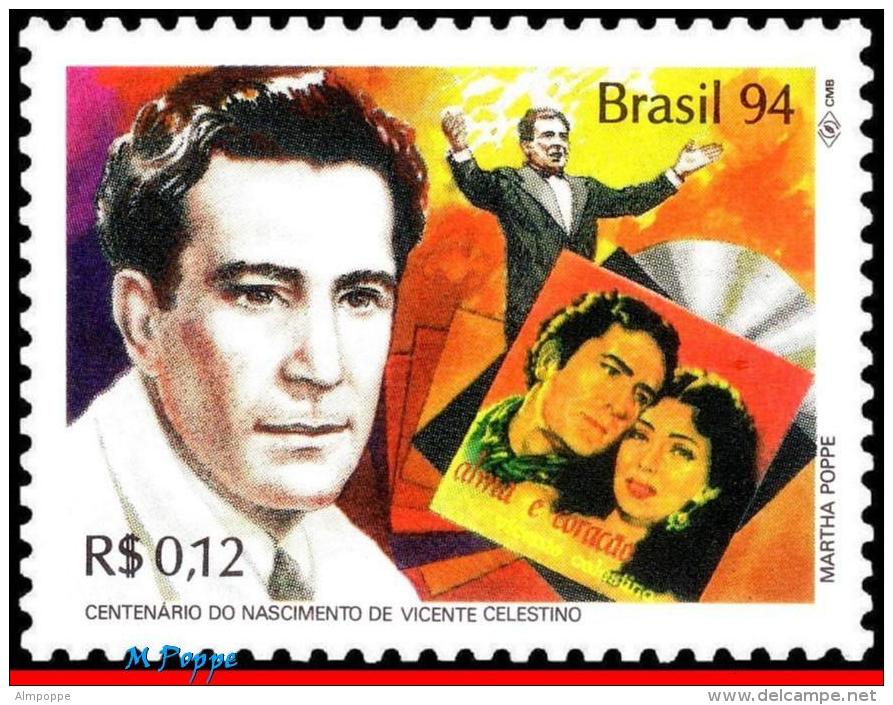 Ref. BR-2514 BRAZIL 1994 FAMOUS PEOPLE, VICENTE CELESTINO, SINGER, , MUSIC, MI# 2615, MNH 1V Sc# 2514 - Neufs