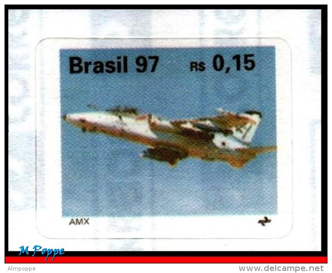 Ref. BR-2619-23 BRAZIL 1997 PLANES, AVIATION, BRAZILIAN AIRPLANES,, TUCANO, BRASILIA, MI# 2740-44,MNH 5V Sc# 2619-2623 - Unused Stamps