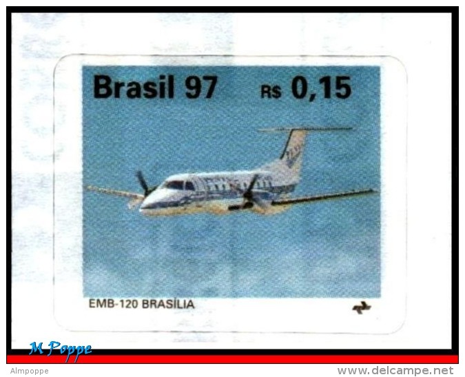 Ref. BR-2619-23 BRAZIL 1997 PLANES, AVIATION, BRAZILIAN AIRPLANES,, TUCANO, BRASILIA, MI# 2740-44,MNH 5V Sc# 2619-2623 - Unused Stamps