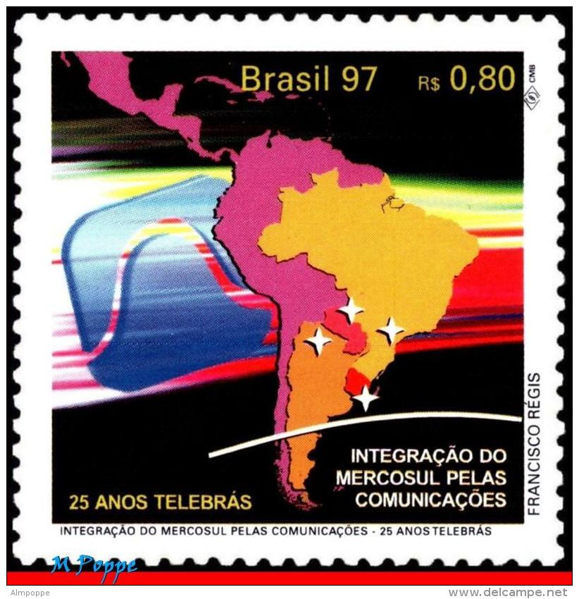 Ref. BR-2648 BRAZIL 1997 TELECOMMUNICATION, INTEGRATION MERCOSUR,, COMMUNICATIONS BY TELEBRAS,MI# 2772,MNH 1V Sc# 2648 - Unused Stamps