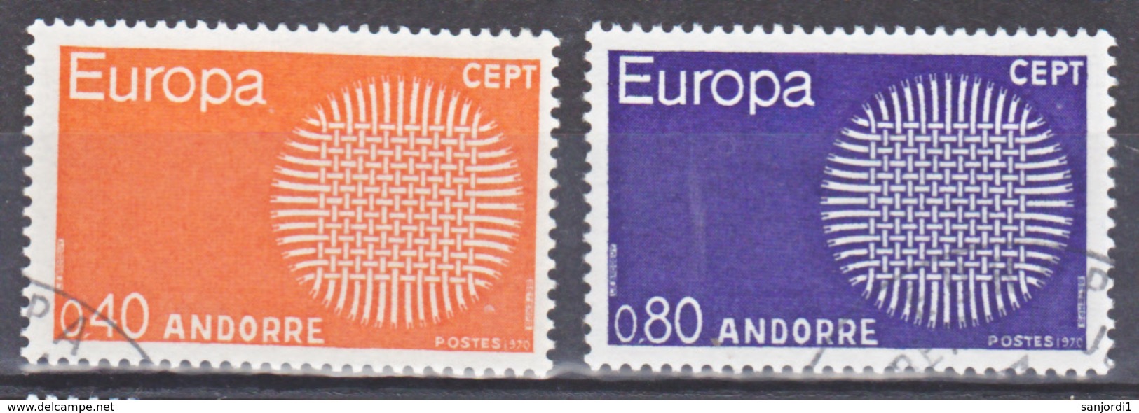 Andorre 202 203 Europa  Oblitéré Used Cote 12.25 - 1970