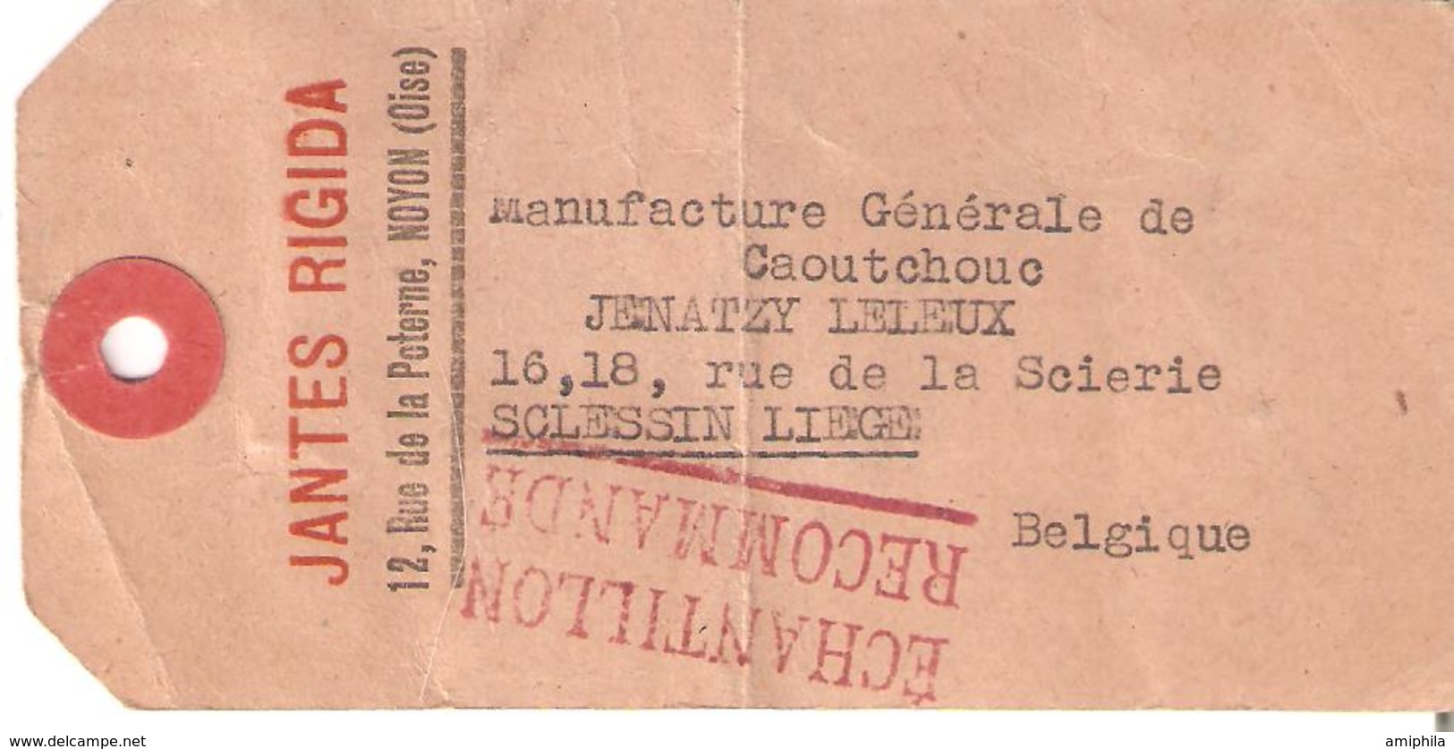 Etiquette D'échantillon Recommandée TP. 883-917-924 NOYON Du 10/7/1953 V/SCLESSIN-LIEGE - Covers & Documents