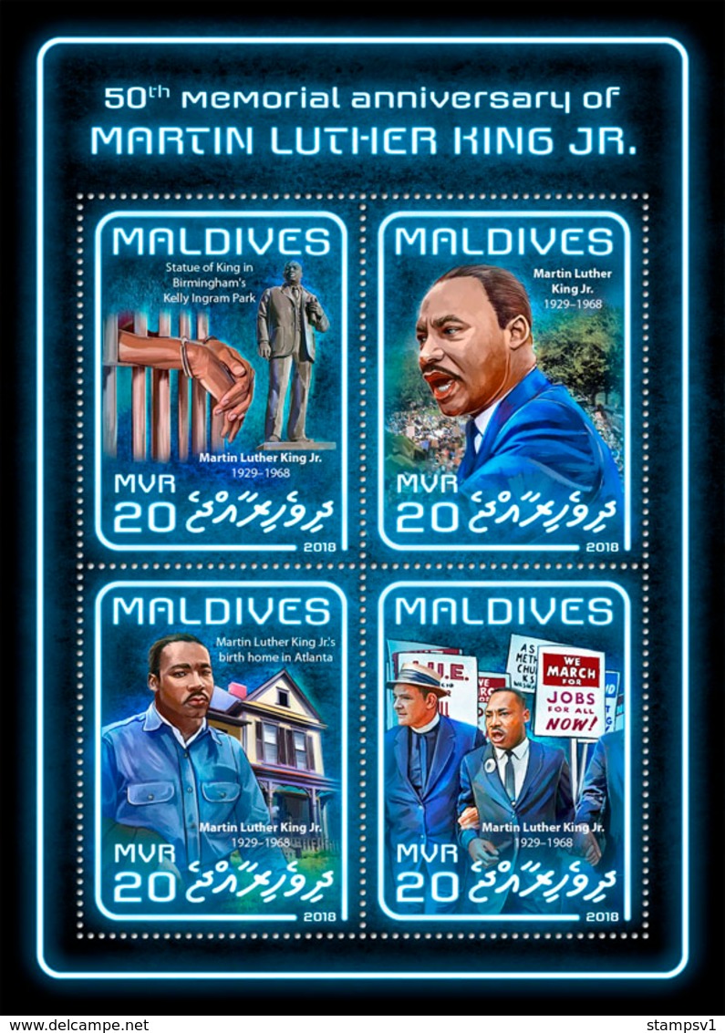 Maldives. 2018  50th Memorial Anniversary Of Martin Luther King Jr. (501a) - Martin Luther King