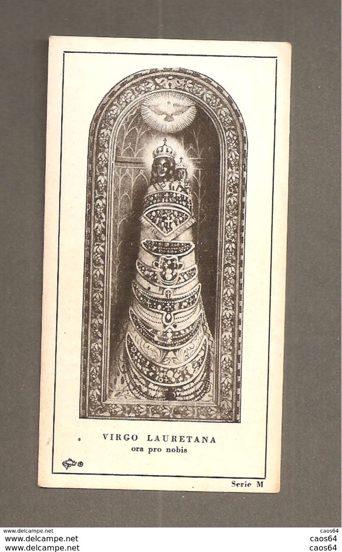 VIRGO LAURETANA Ora Pro Nobis SANTINO ORIGINALE SCUOLA BEATO ANGELICO MADONNA DI LORETO - Devotion Images