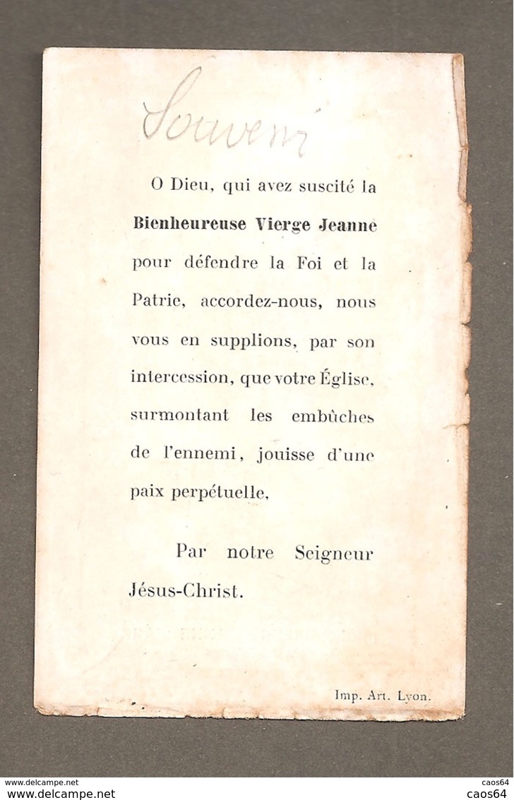 BIENHEUREUSE JEANNE D'ARC PRIEZ POUR NOUS SANTINO GIOVANNA D'ARCO  ORIGINALE D'EPOCA - Santini