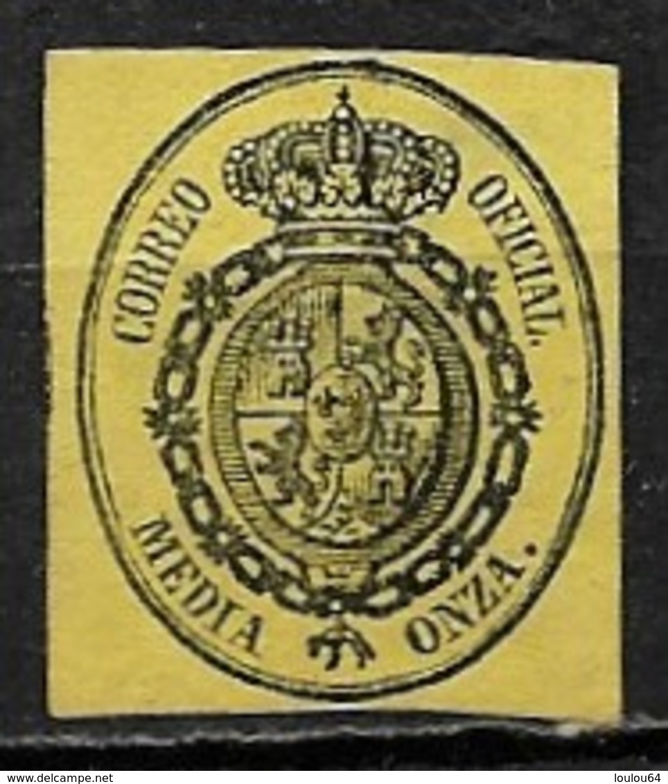 Timbres - Espagne - 1858 - Service Oficial - Media Onza - - Officials