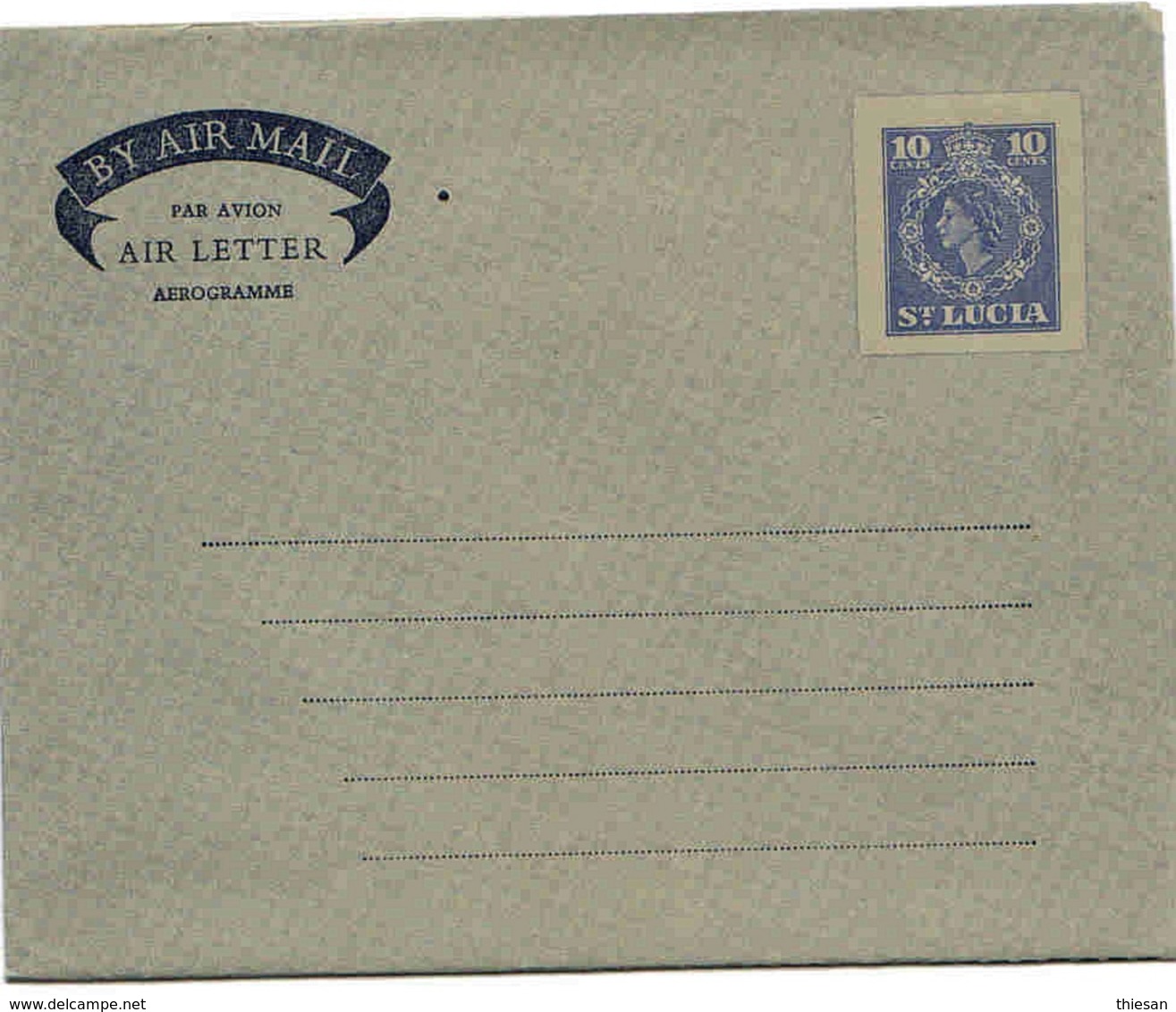 Sainte Lucie Aérogramme 10 Cts Aerogram Air Letter Entier Entero Ganzsache Lettre Carta Belege Airmail Cover - St.Lucia (...-1978)