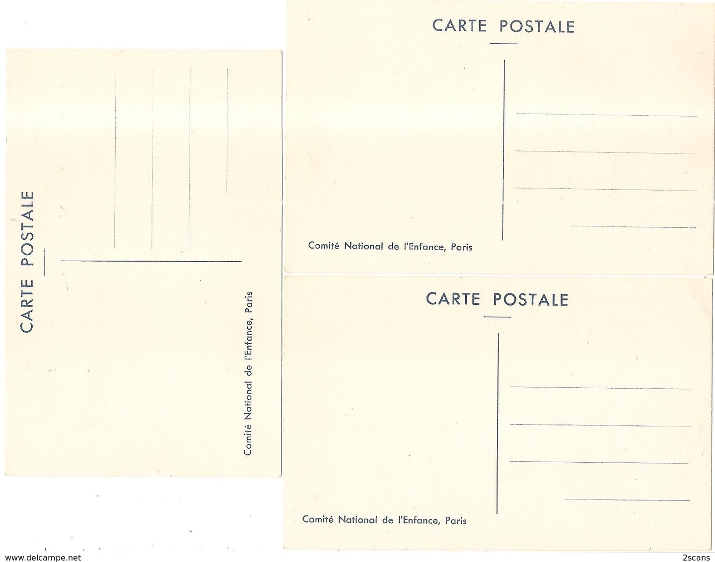 Lot De 3 Cartes Postales "COMITÉ NATIONAL DE L'ENFANCE" (1: Jeanne La Lorraine - 2: Alsace Petite Soeur - 3: Dernier-né) - 1900-1949