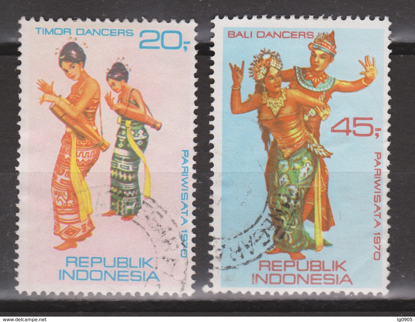 Indonesia Indonesie 679-680 Used Stimulering Van Het Toerisme 1970 ; Dans, Dance, Baile, Danza,danse - Baile