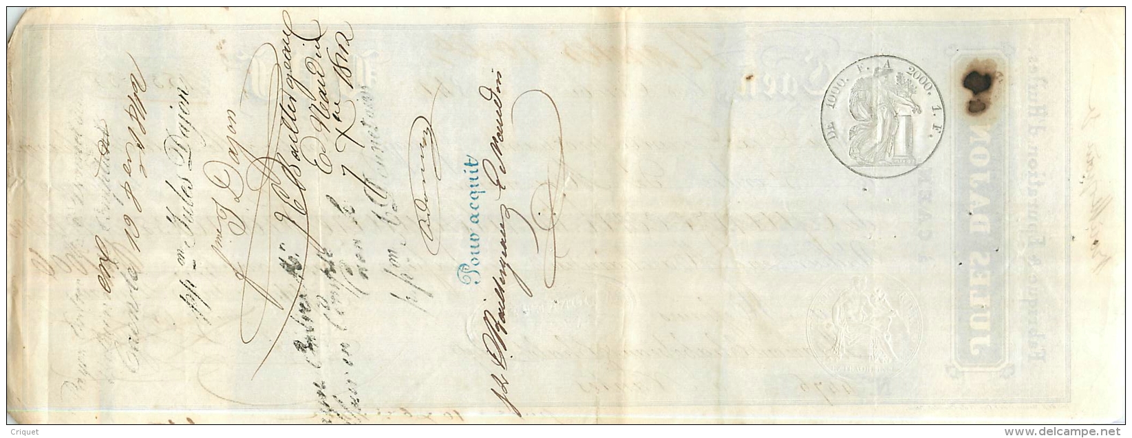 Lettre De Change, Jules Dajon à Caen, 1842, Voir Cachets Et Timbres à Sec, Nantes Maison Chabosseau Chalot - Lettres De Change