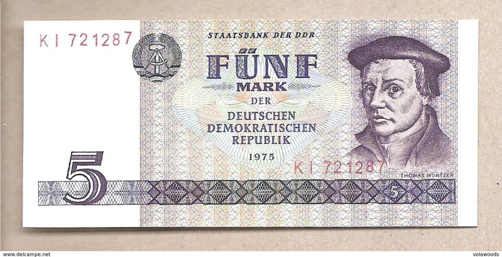 DDR - Banconota Circolata Da 5 Marchi P-27a - 1975 - 5 Deutsche Mark