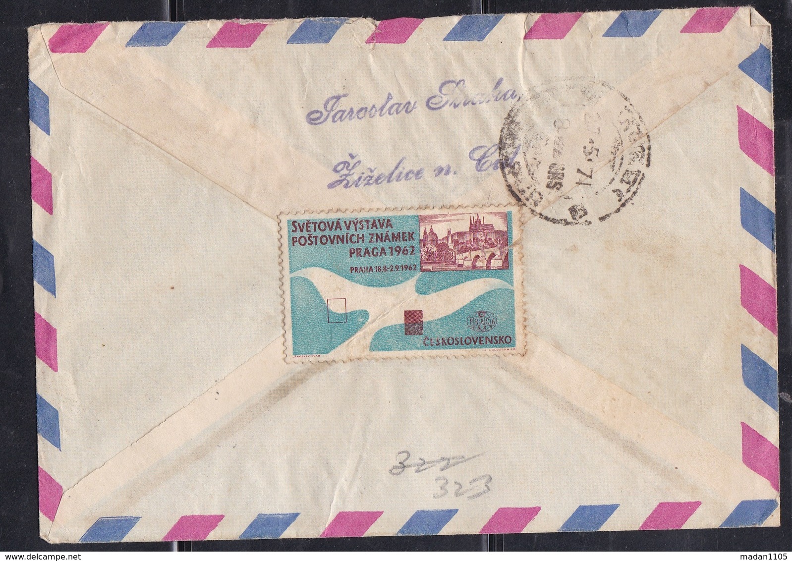 CZECHOSLOVAKIA, 1971,  Airmail Cover To India With 6 Stamps  Incl 1964 Winter Olympics 3v Set Complete + 1 Label, # 323 - Buste