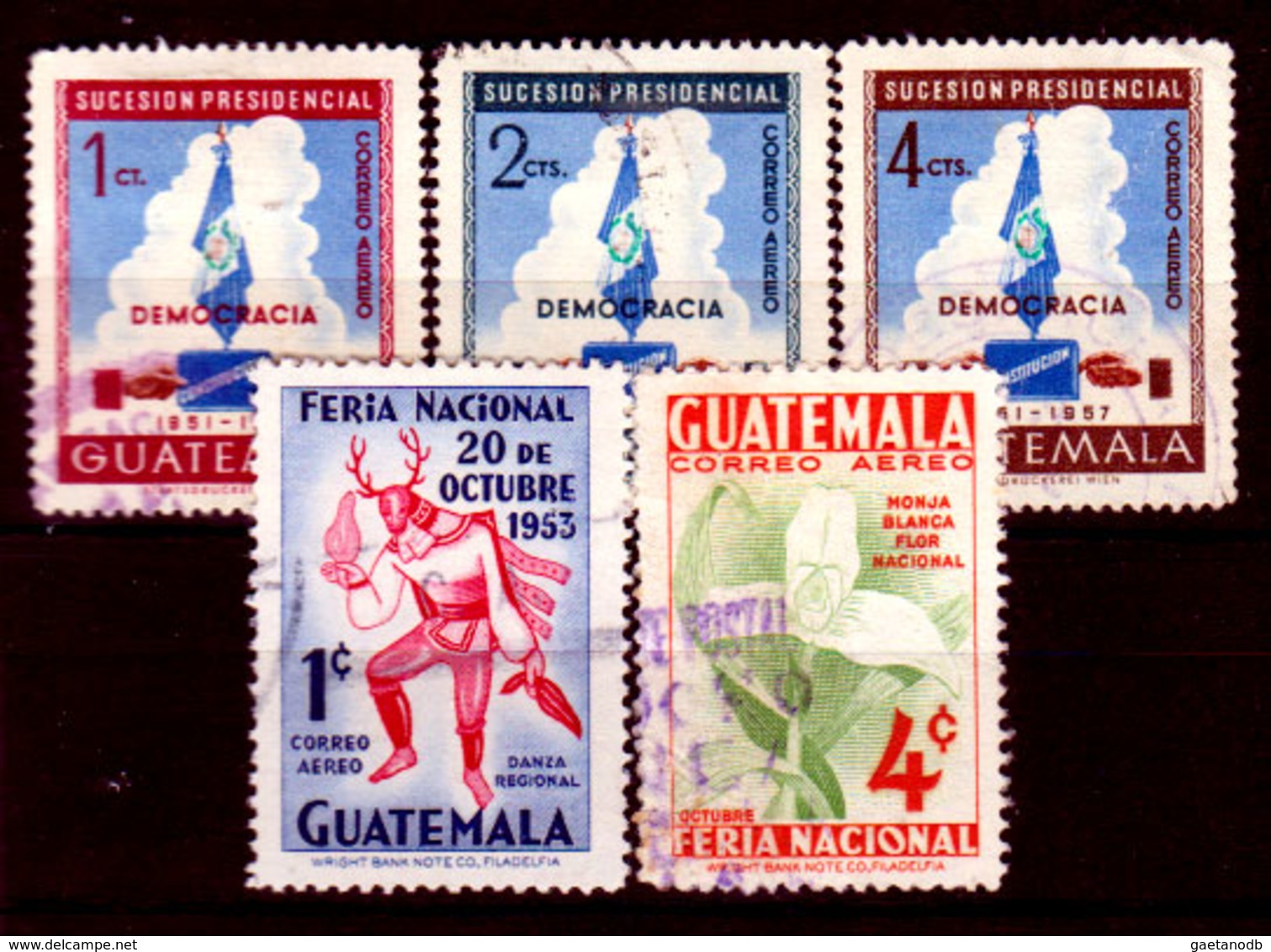 Guatemala-0160 - Emissione Di P.A.  1953 (o) Used - - Guatemala