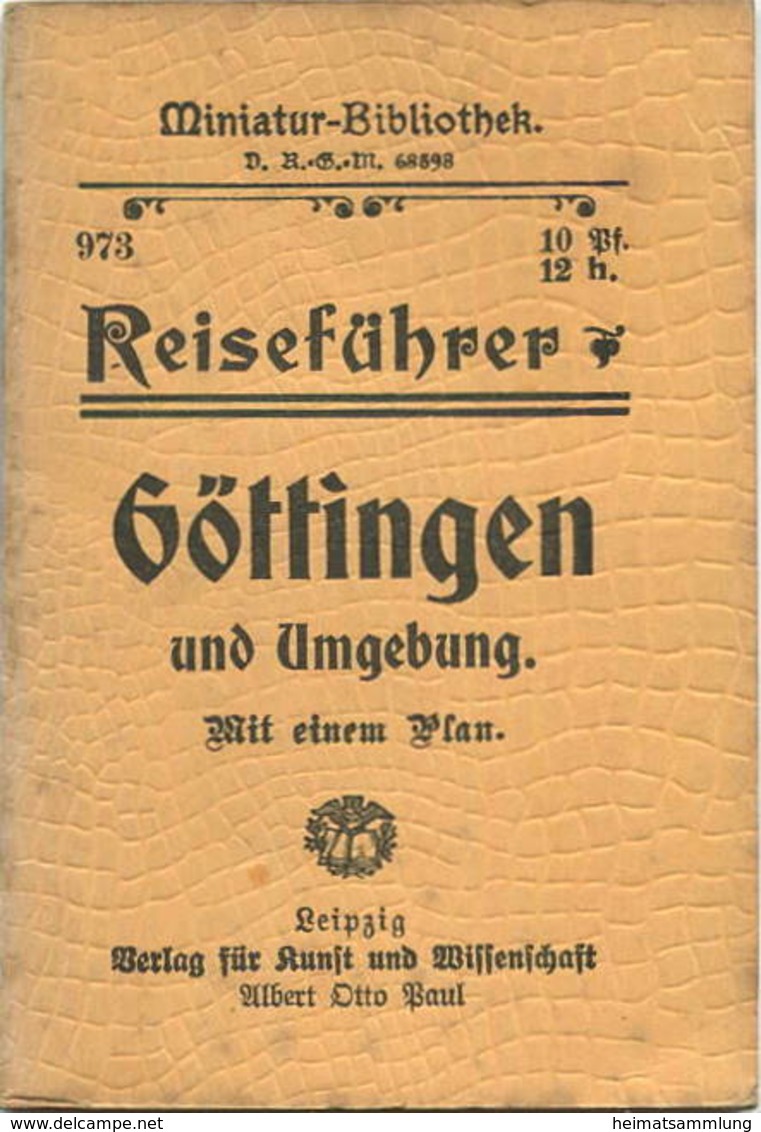 Miniatur-Bibliothek Nr. 973 - Reiseführer Göttingen Und Umgebung Mit Einem Plan Von Dr. Paul Sakolowski - 8cm X 12cm - 4 - Otros & Sin Clasificación