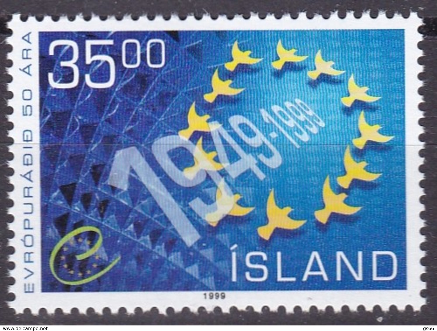 Island, 1999,  912,  50 Jahre Europarat.. MNH ** - Ungebraucht