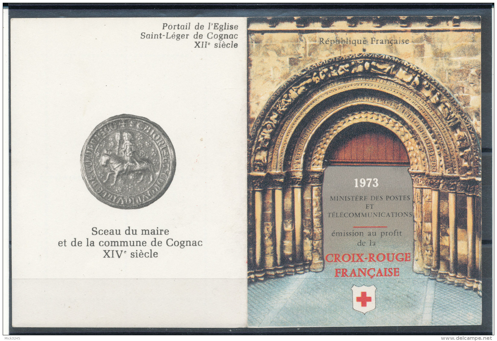 Carnet Croix Rouge 1973 Plié Et Oblitéré - Rotes Kreuz