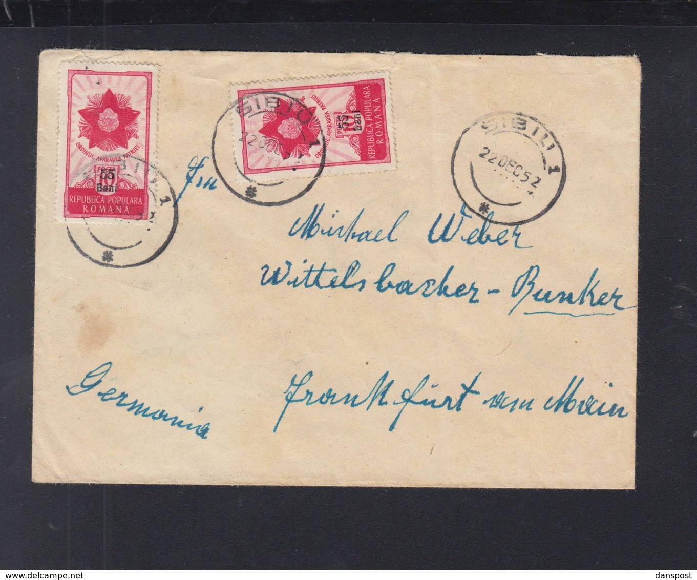 Romania  Cover 1952 Sibiu To Germany Censor - Briefe U. Dokumente