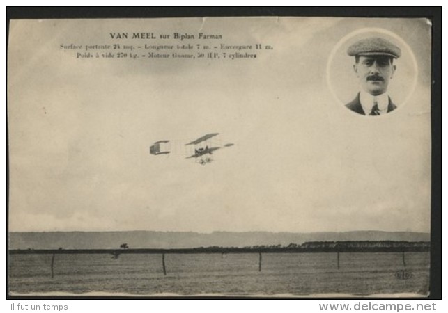 VAN MEEL Sur Biplan FARMAN - Airmen, Fliers