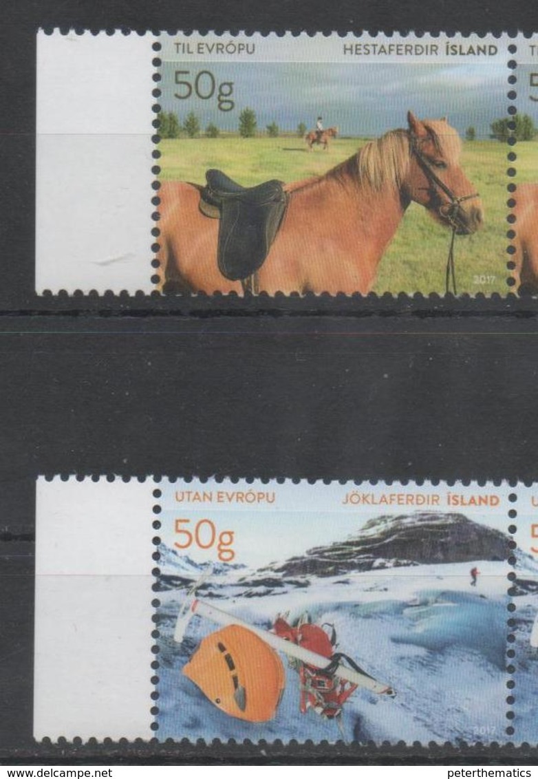 ICELAND, 2017, MNH, TOURIST STAMPS, VI, HORSES, GLACIERS, 2v - Other & Unclassified