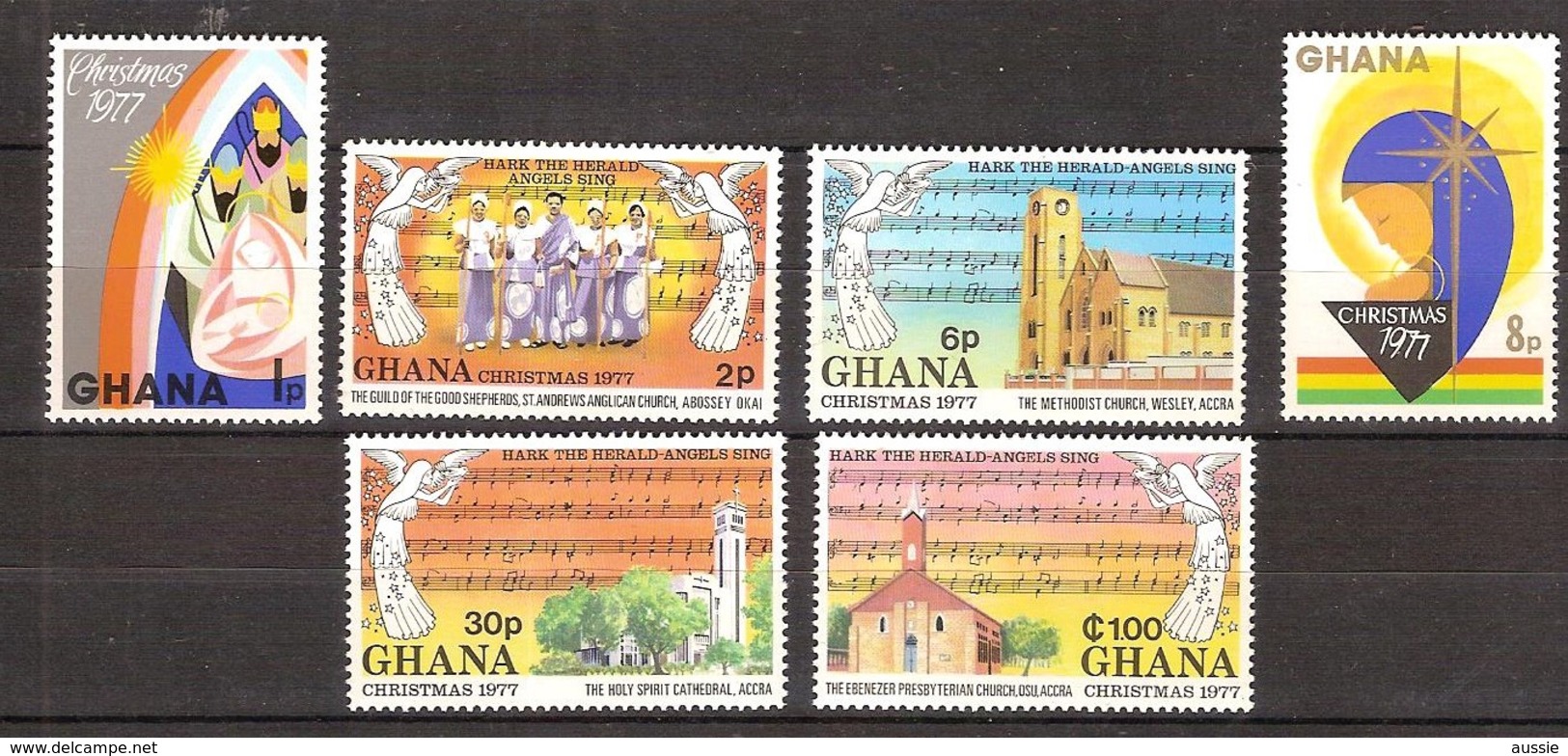 Kerstmis Noel 1977 Ghana Yvertnr. 597-602 *** MNH - Ghana (1957-...)