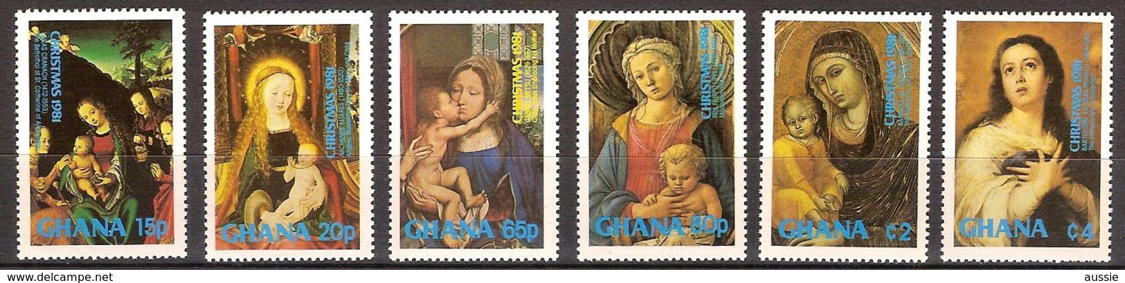 Kerstmis Noel 1981 Ghana Yvertnr. 597-602 *** MNH Cote 7,75 Euro Christmas - Ghana (1957-...)