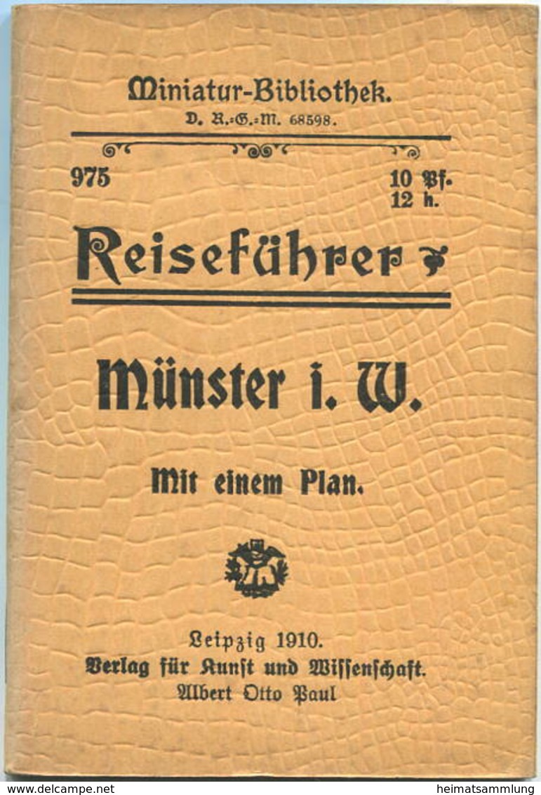 Miniatur-Bibliothek Nr. 975 - Reiseführer Münster I. W. Mit Einem Plan Von Marie Findeklee - 8cm X 12cm - 48 Seiten Ca. - Otros & Sin Clasificación