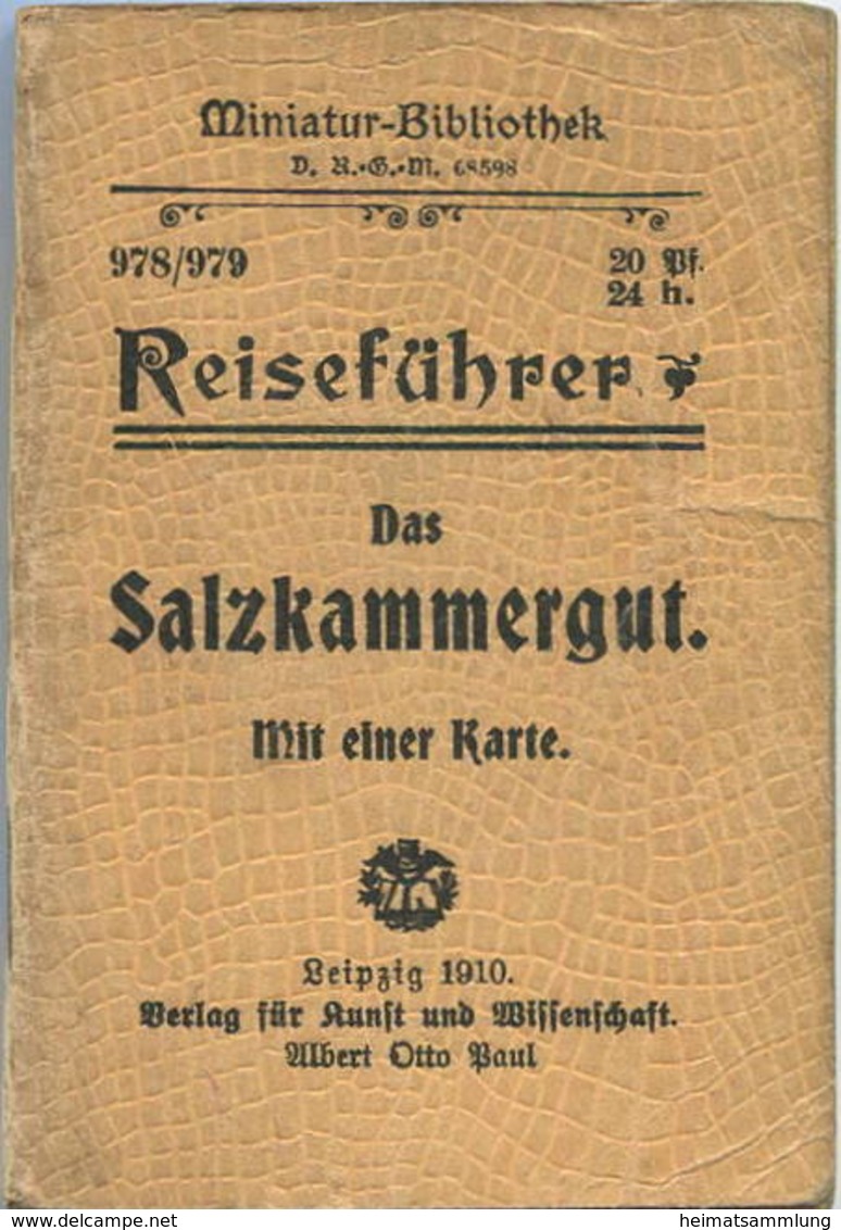 Miniatur-Bibliothek Nr. 978/979 - Reiseführer Das Salzkammergut Mit Einer Karte Von Dr. Paul Sakolowski - 8cm X 12cm - 6 - Altri & Non Classificati