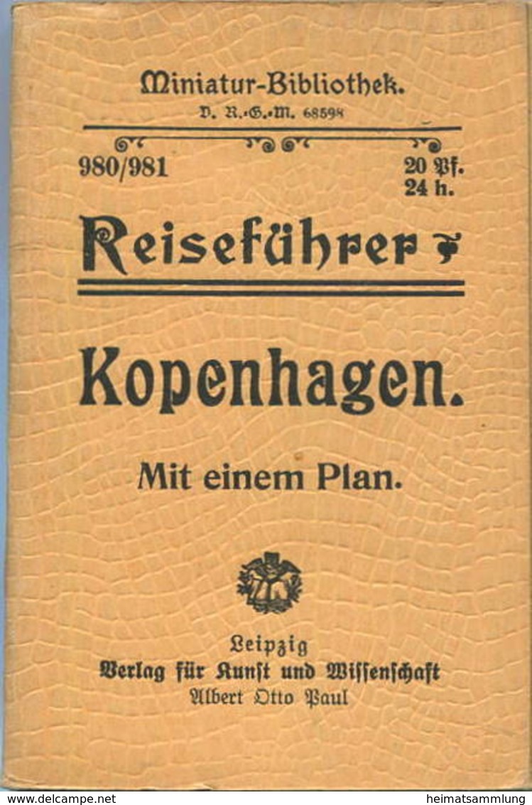 Miniatur-Bibliothek Nr. 980/981 - Reiseführer Kopenhagen Mit Einem Plan - 8cm X 12cm - 80 Seiten Ca. 1910 - Verlag Für K - Autres & Non Classés