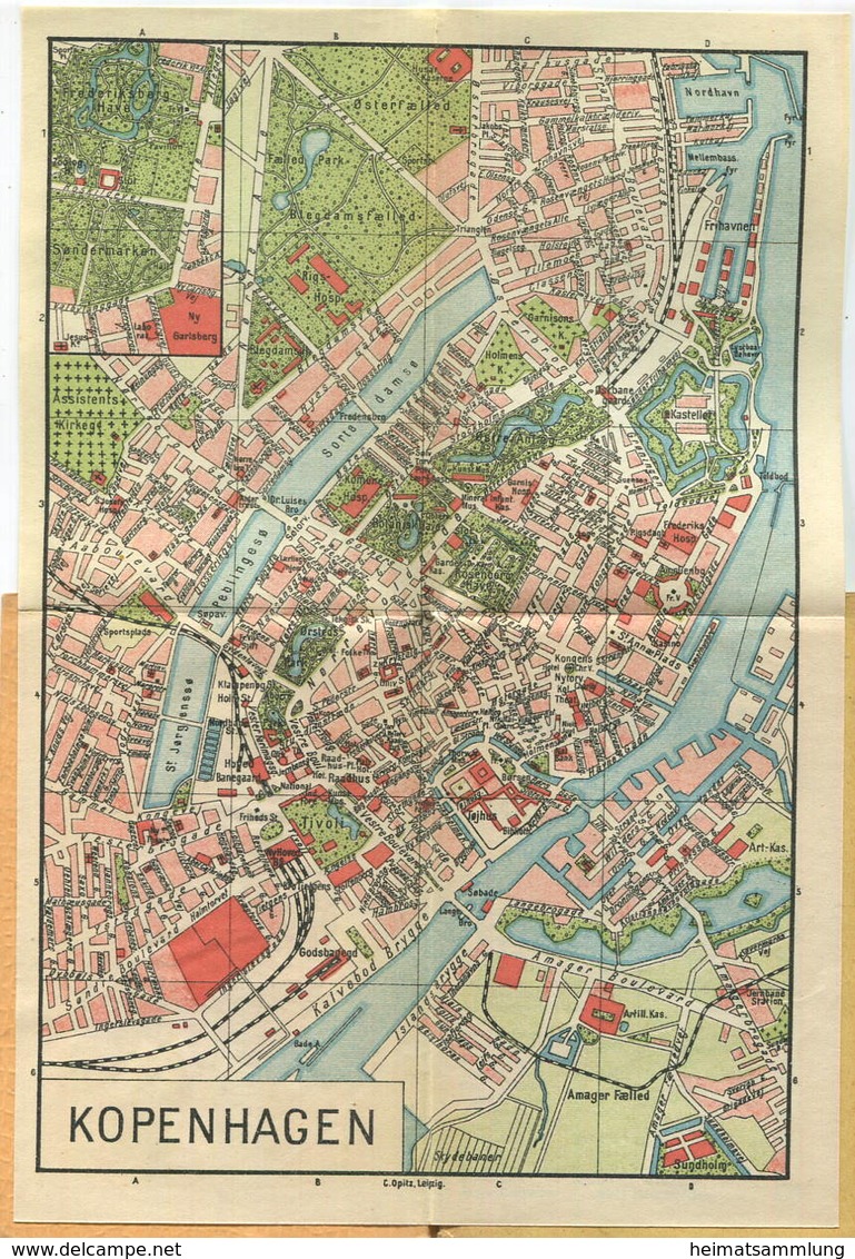 Miniatur-Bibliothek Nr. 980/981 - Reiseführer Kopenhagen Mit Einem Plan - 8cm X 12cm - 80 Seiten Ca. 1910 - Verlag Für K - Otros & Sin Clasificación