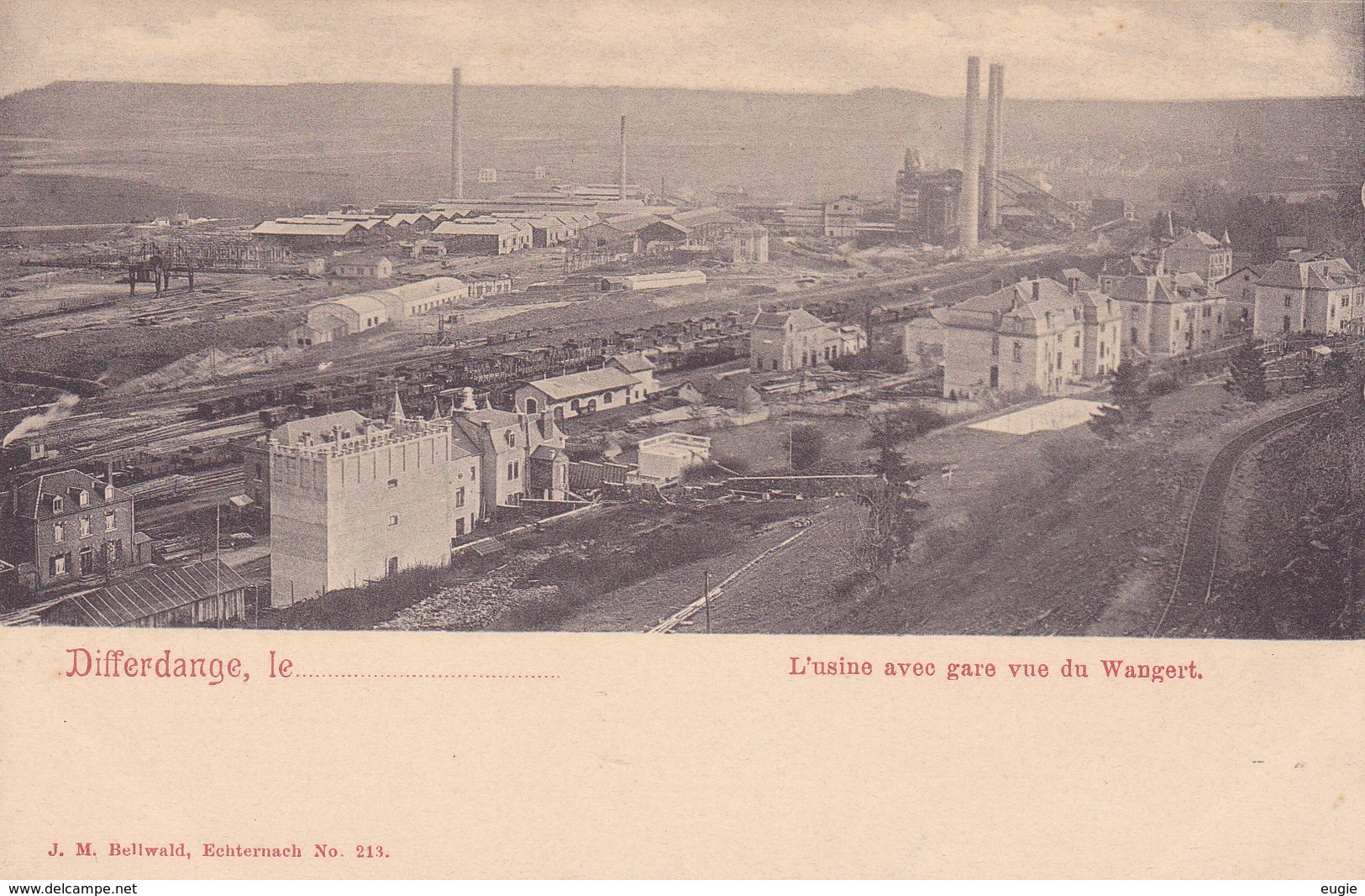 46/ Differdange, L'usine Avec Gare Vue Du Wangert - Differdange