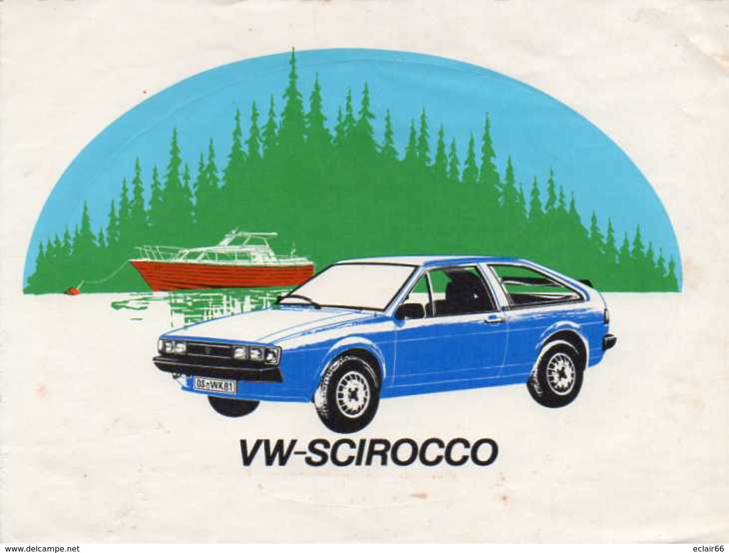 AUTOCOLLANT STICKER  VOITURE  VW-SCIROCCO  DIMENSION 19cmX14,50cm  état  CORRECT JAC DURO-DX - Baseball-Caps