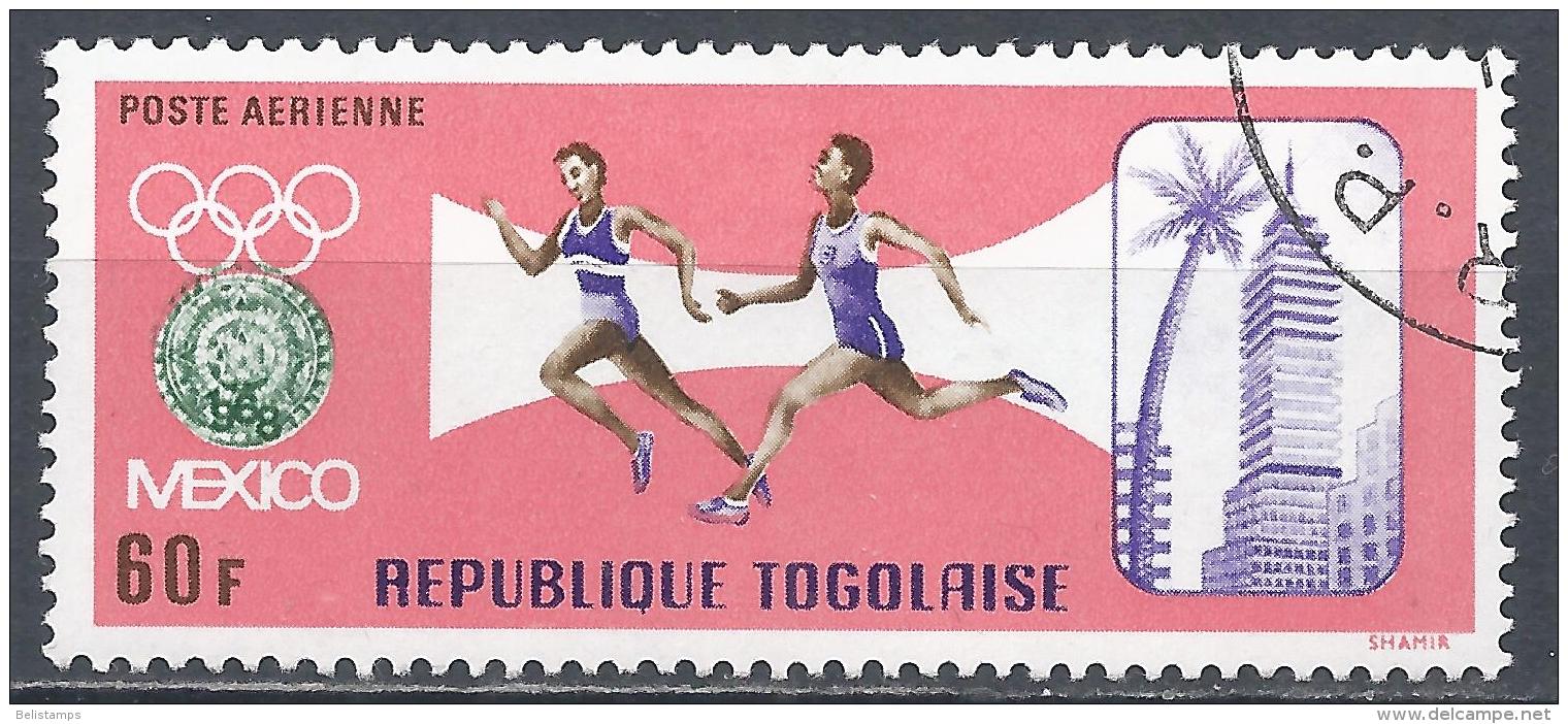 Togo 1967. Scott #C84 (U) Runners, Summer Olympics Emblem, View Of Mexico City * - Togo (1960-...)