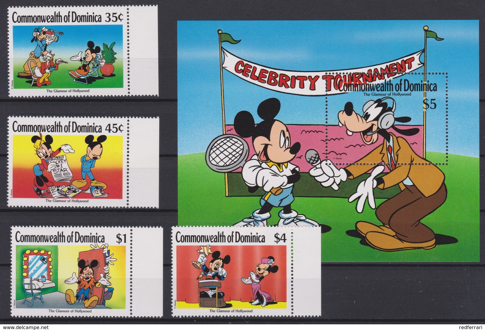 2154  WALT DISNEY - Commonwealth Of DOMINICA  ( The Glamour Of Hollywood )  Celebrity Tournament - Disney