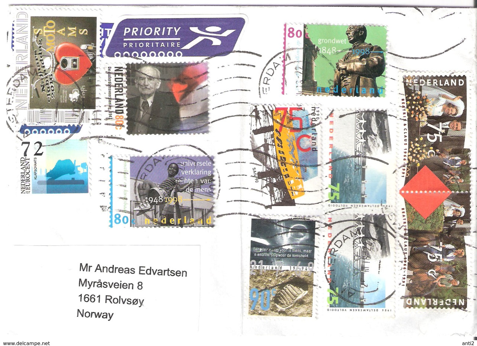 Netherlands 2018 Cover With 13 Older Stamps, Cover - Used - Lettres & Documents